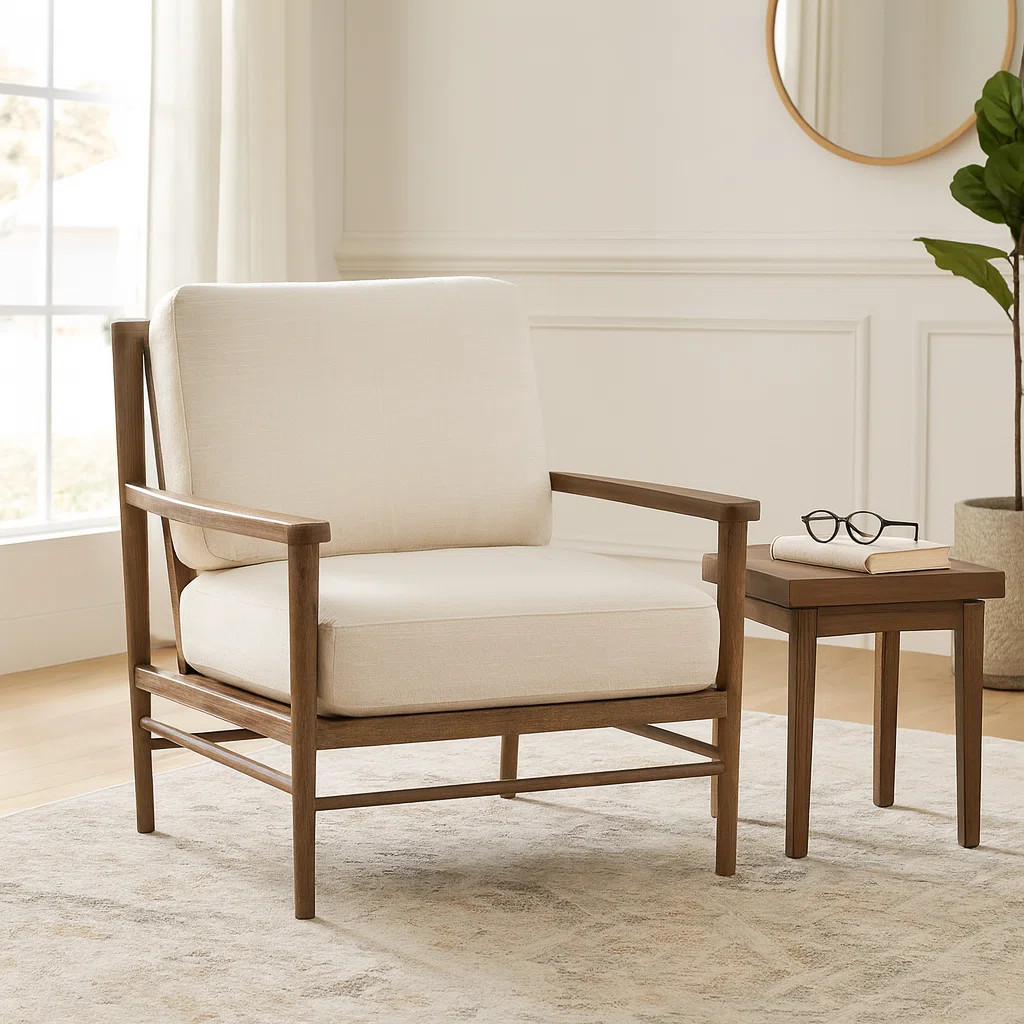 Fabric Accent Chair for Living Room Seating - Comfortable Upholstered Armchair for Bedroom, Dinin... | Wayfair North America