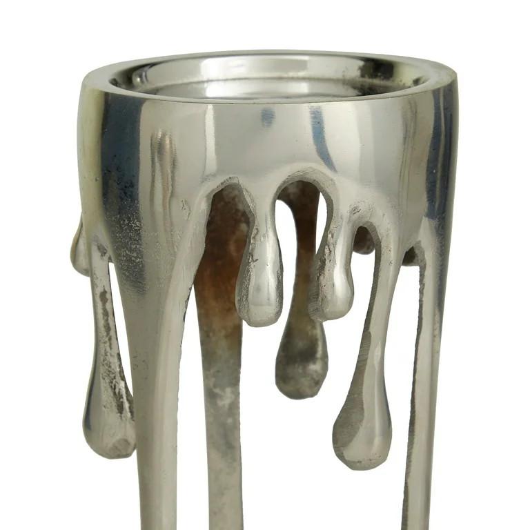 CosmoLiving by Cosmopolitan Melting Dripping Wax Metal Contemporary Candle Holders - S/3 12", 10"... | Walmart (US)