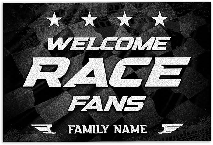 Ohaprints Custom Welcome Race Fans Gift For Racing Lover Personalized Name Welcome Doormat Front ... | Amazon (US)