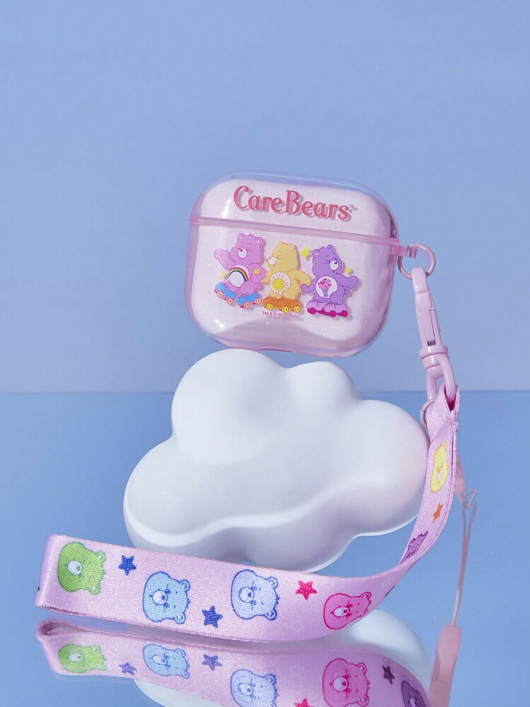 SHEIN X Care Bears Bears Patterned Cute Earphone Case With Hanging Decoration, Gifts,Suitable For AirPods | SHEIN