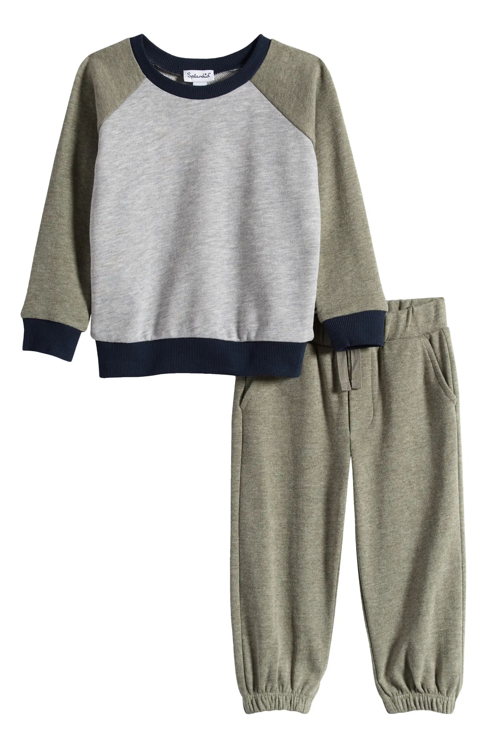 Splendid Colorblock Sweatshirt & Sweatpants Set | Nordstrom | Nordstrom