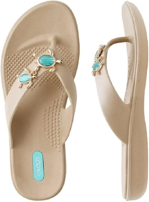 Flip Flops with Lizzie's Sea Turtle Charm | Amazon (US)
