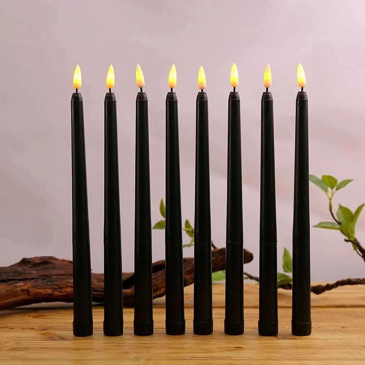 6 Pack 3D Wick Plastic Black Flameless Taper Candles, LED Candles Black Taper Candles Halloween T... | Walmart (US)