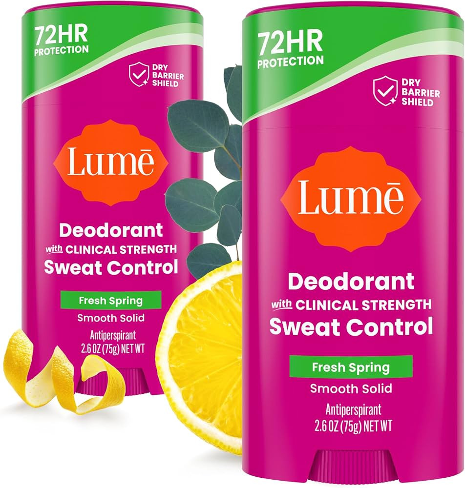 Lume Deodorant Plus Sweat Control - Smooth Solid Stick - Maximum Strength Antiperspirant - 72 Hou... | Amazon (US)