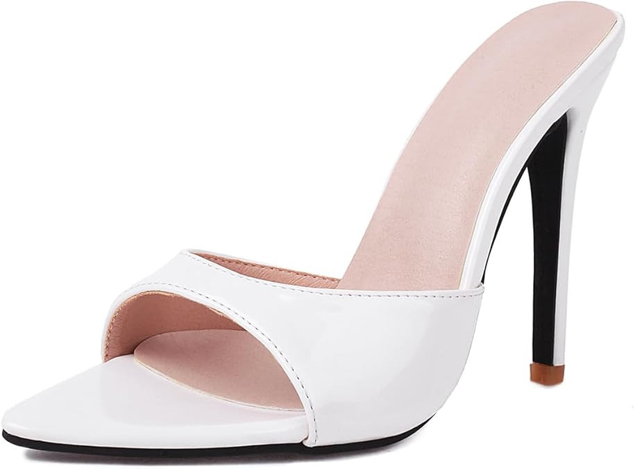 Heeled Mules for Women Metallic Slip On Mules Backless Stiletto Heels | Amazon (US)