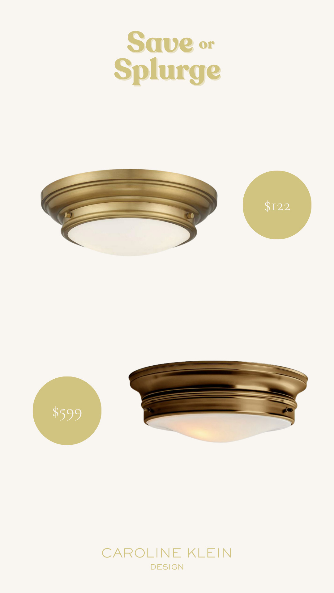Save or Splurge: Brass Flushmounts 

 #LTKHome
