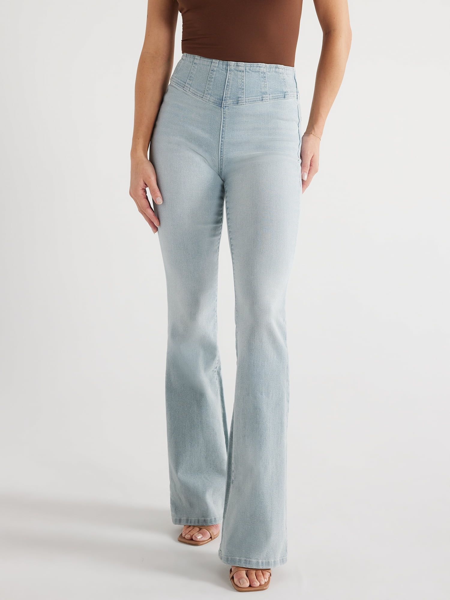 Sofia Jeans Women's Melisa Flare Super High Rise Curve Corset Jeans, 33.5" Inseam, Sizes 0-20 | Walmart (US)