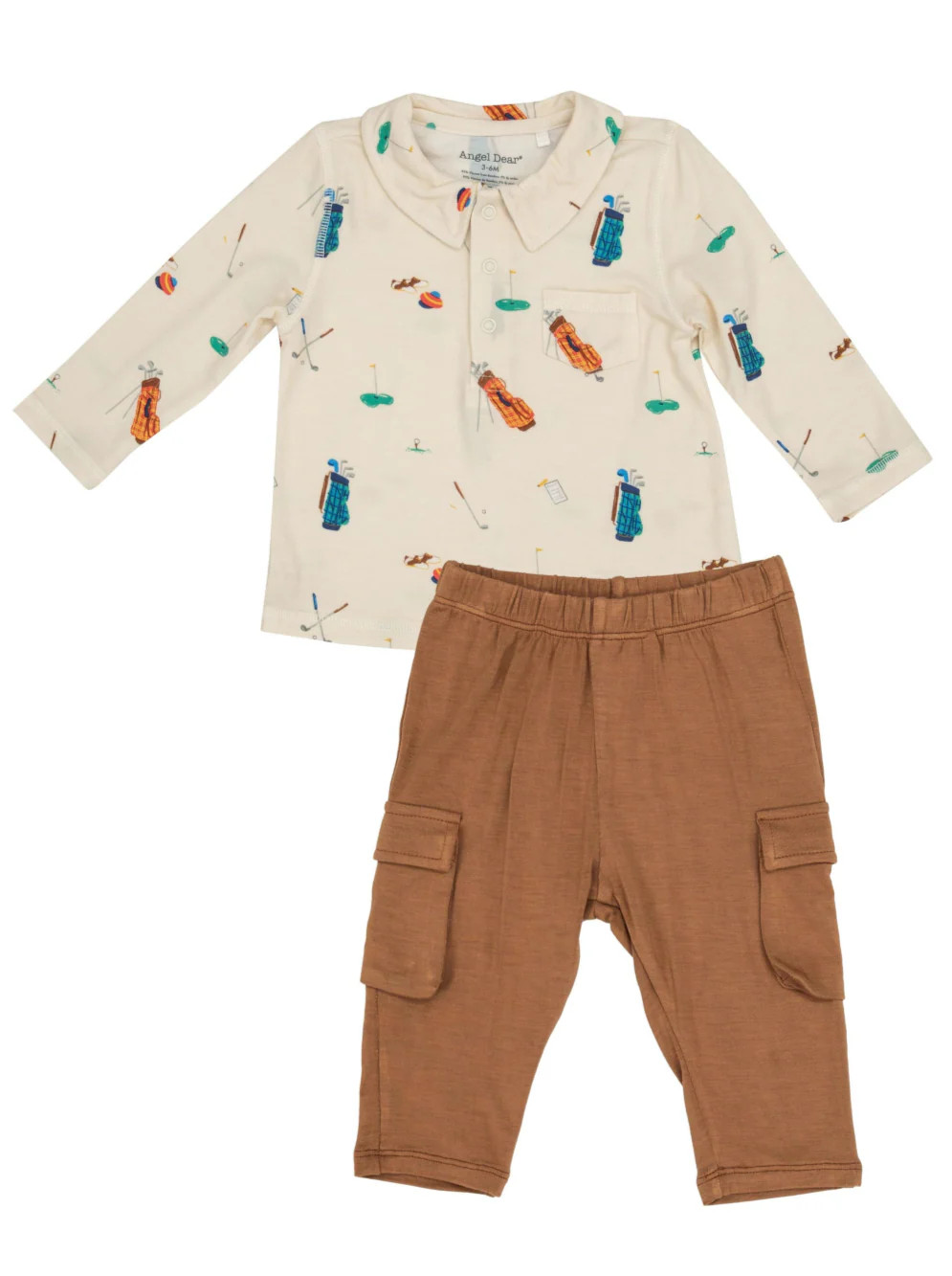 Polo Shirt & Cargo Pant Set, Golf Cream | SpearmintLOVE