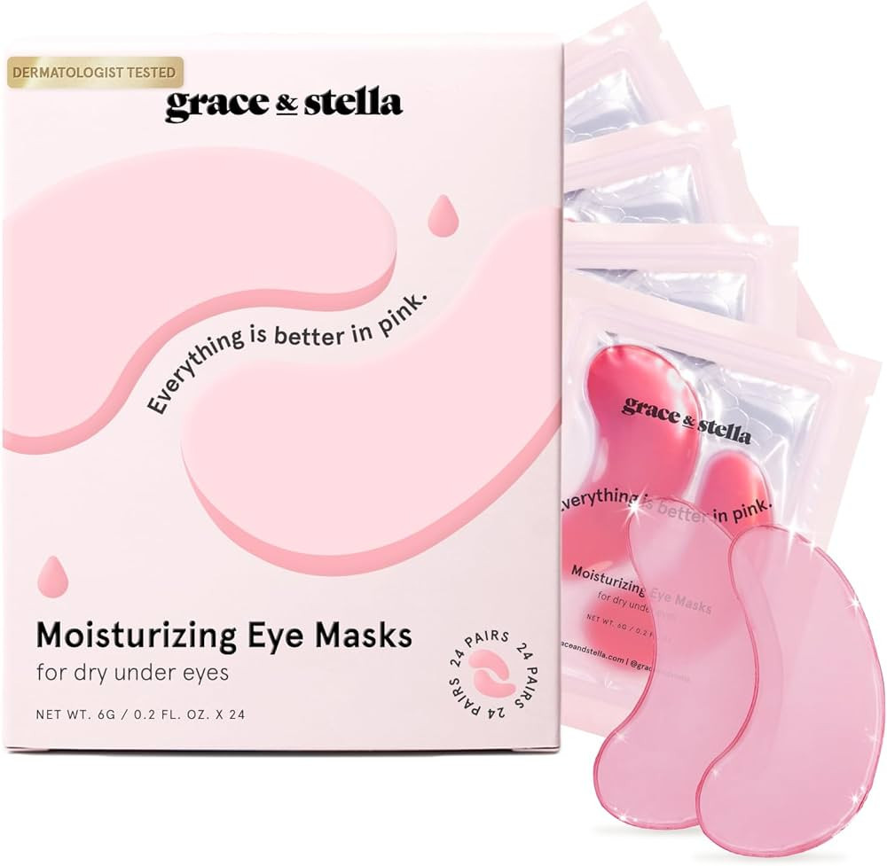 grace & stella Award Winning Under Eye Mask (Pink, 24 Pairs) Reduce Dark Circles, Puffy Eyes, Und... | Amazon (US)