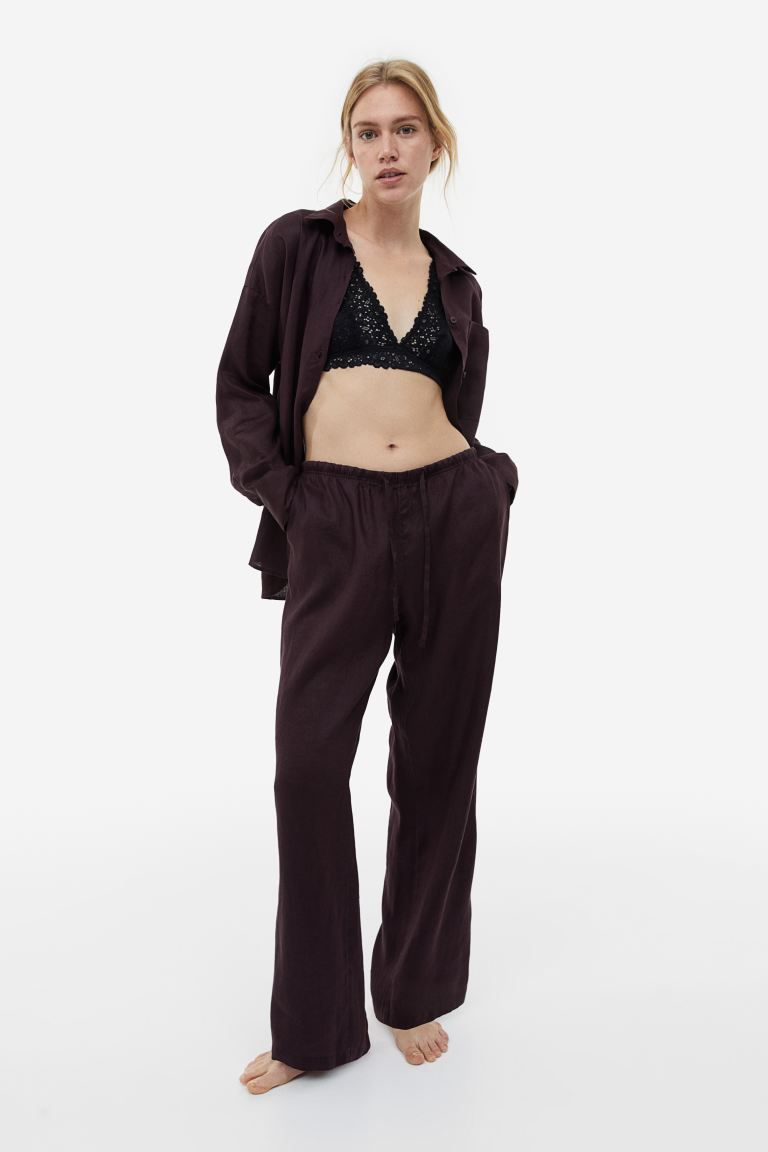 Wide linen-blend trousers | H&M (UK, MY, IN, SG, PH, TW, HK)