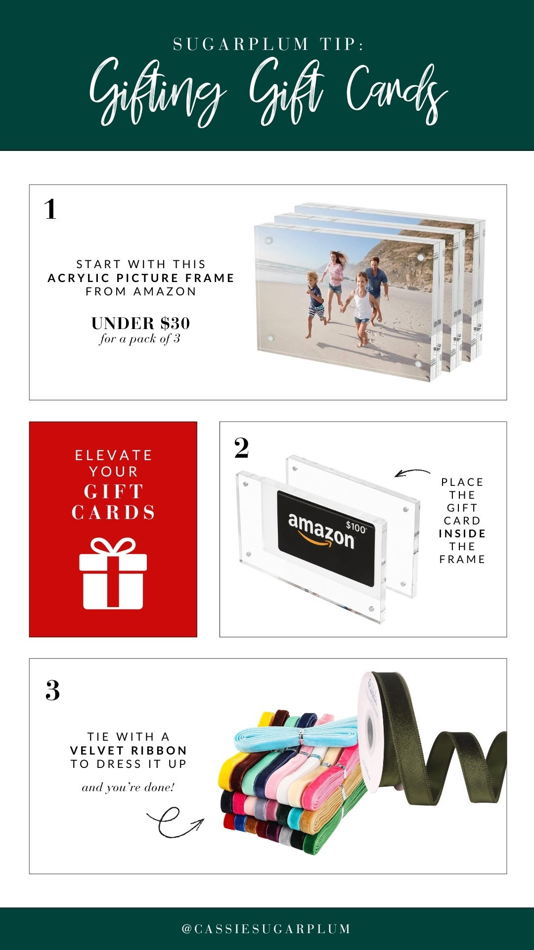 Who doesn’t love a gift card for the holidays?? 🥰🎄  If you want to take your gift card wrapping to the next level, try adding it to this Amazon picture frame, and tying it up with a velvet ribbon to elevate! 

#LTKOver40 #LTKHoliday #LTKGiftGuide