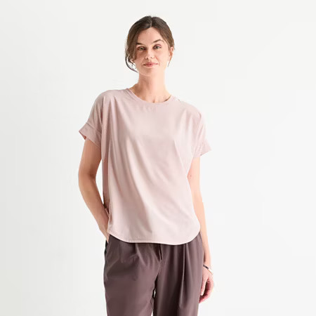 Stylus Womens Crew Neck Short Sleeve T-Shirt, Xx-large, Pink | JCPenney