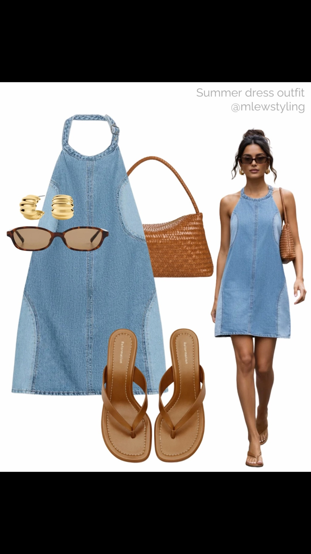 Easy & chic summer outfit with a denim halter dress ✨

Tags: elevated outfit, new in Zara jean dress, reformation kitten heel sandals, madewell woven bag, summer date night

#LTKsummer #LTKdresses #LTKdatenight