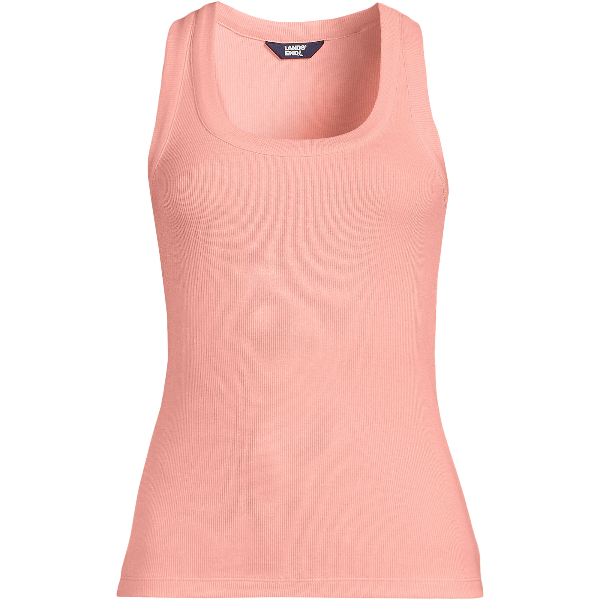 Women's Drapey Rib Fitted Tank Top | Lands' End (US)