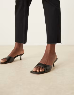 ASOS DESIGN Hyped kitten heeled mules in black | ASOS | ASOS (Global)
