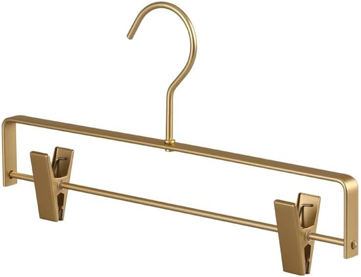 Premium Matte Gold Aluminum Pants Clip Hanger 10 Pack, Extra Smooth & Durable Metal Shirt Dress A... | Amazon (US)