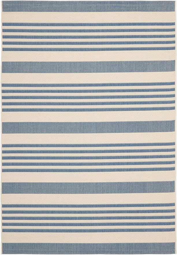 SAFAVIEH Courtyard Collection Area Rug - 5'3" x 7'7", Beige & Blue, Non-Shedding & Easy Care, Ind... | Amazon (US)