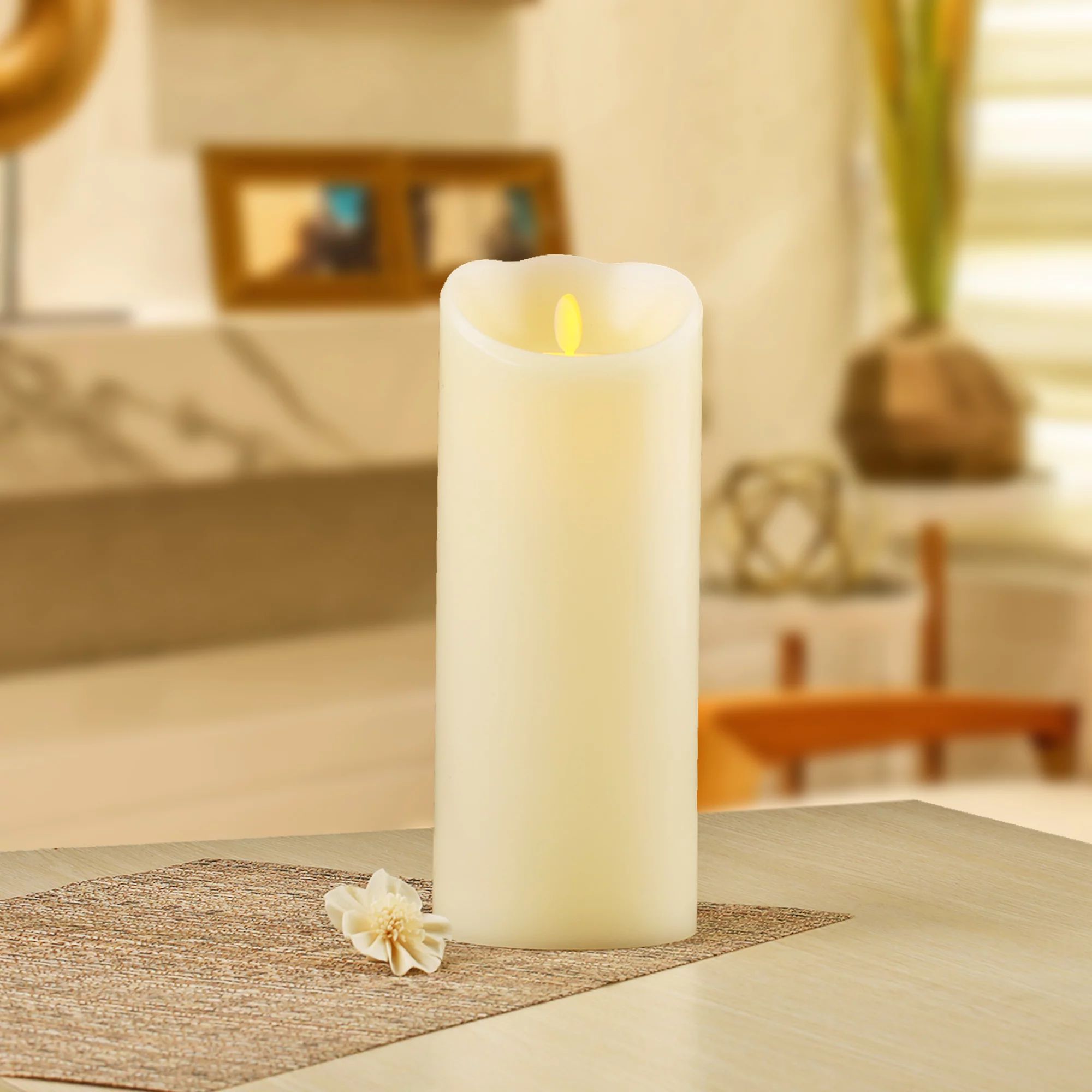 Better Homes & Gardens Flameless LED Motion Flame Pillar Candle, 4x10", Ivory - Walmart.com | Walmart (US)