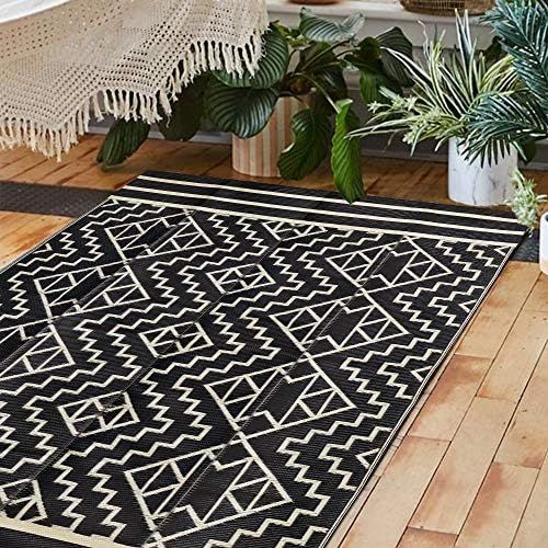 SAND MINE Reversible Mats, Plastic Straw Rug, Modern Area Rug, Large Floor Mat and Rug for Outdoo... | Amazon (US)