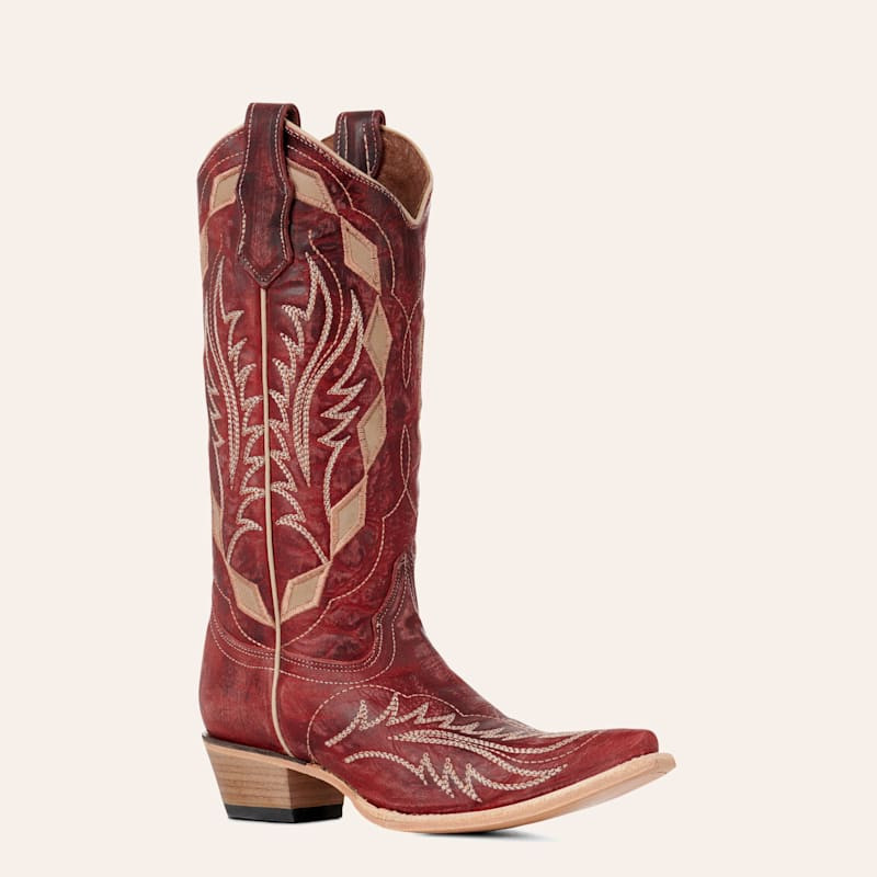 Circle G By Corral Women's Red & Sand Laser Stitched Snip Toe Cowboy Boots | Cavender's