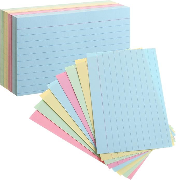 Mr. Pen- Pastel 3" x 5", 180 Lined Index Cards, Note Cards, Flash Cards, Study Cards, Notecards f... | Amazon (US)