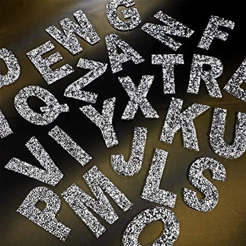 26 Pieces Large Glitter Rhinestone Alphabet Stickers Silver Crystal Letter Stickers Iron-on Rhine... | Amazon (US)