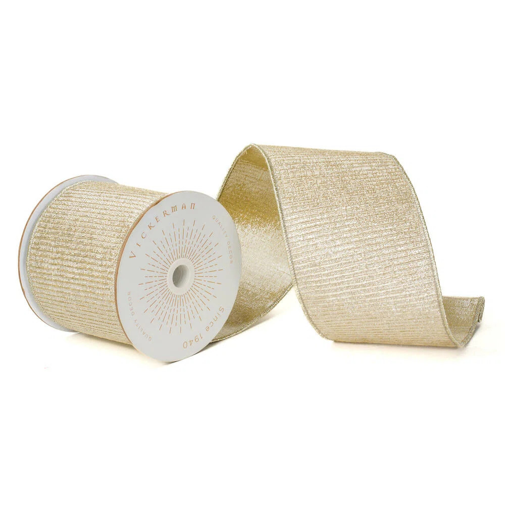 4"X10 Yds Metallic Pleated Strip with Red Backing Ribbon. | Wayfair North America