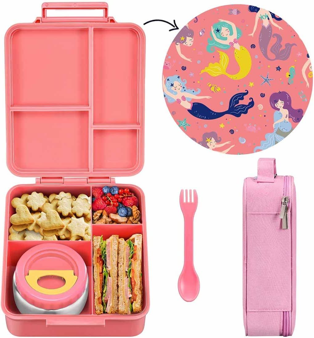 MAISON HUIS Bento Lunch Box for Kids With 8oz Soup Thermos, Leakproof Lunch Compartment Container... | Amazon (US)