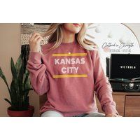 Kansas City Comfort Colors Premium Unisex Crew Neck Sweatshirt - Kc Pride Retro, Vintage Sweater To  | Etsy (US)