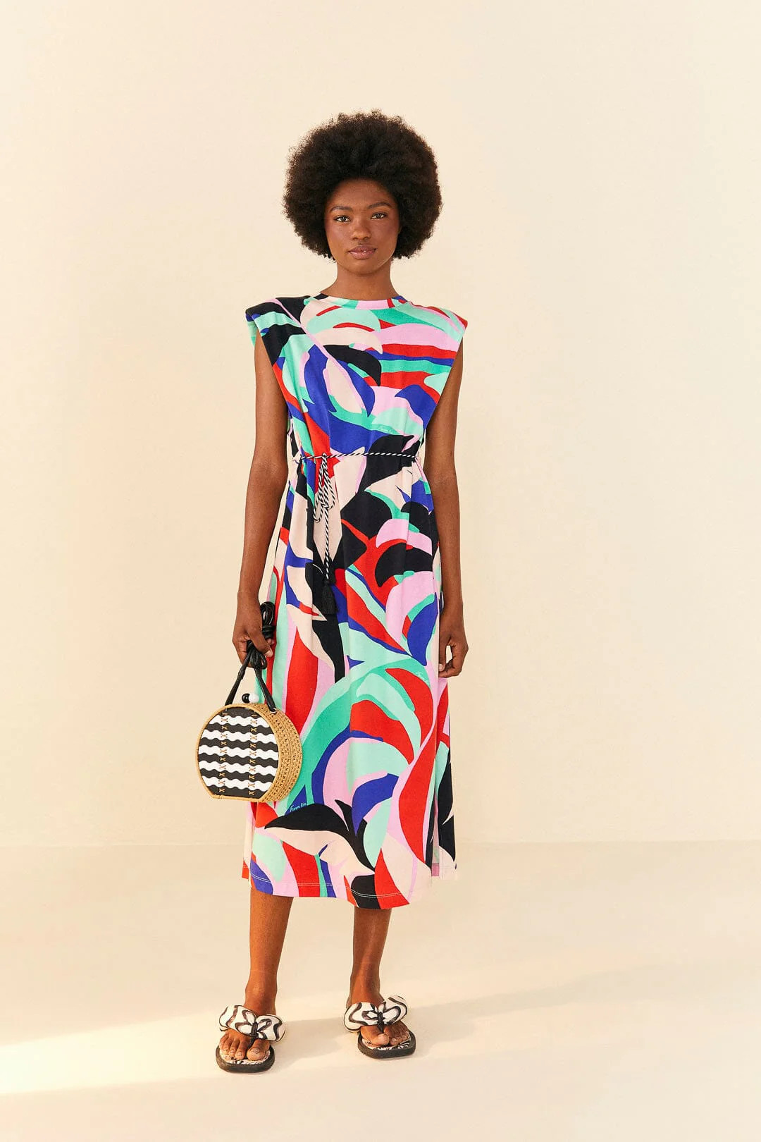 Colorful Monstera Organic Cotton T-Shirt Dress | FarmRio (US)