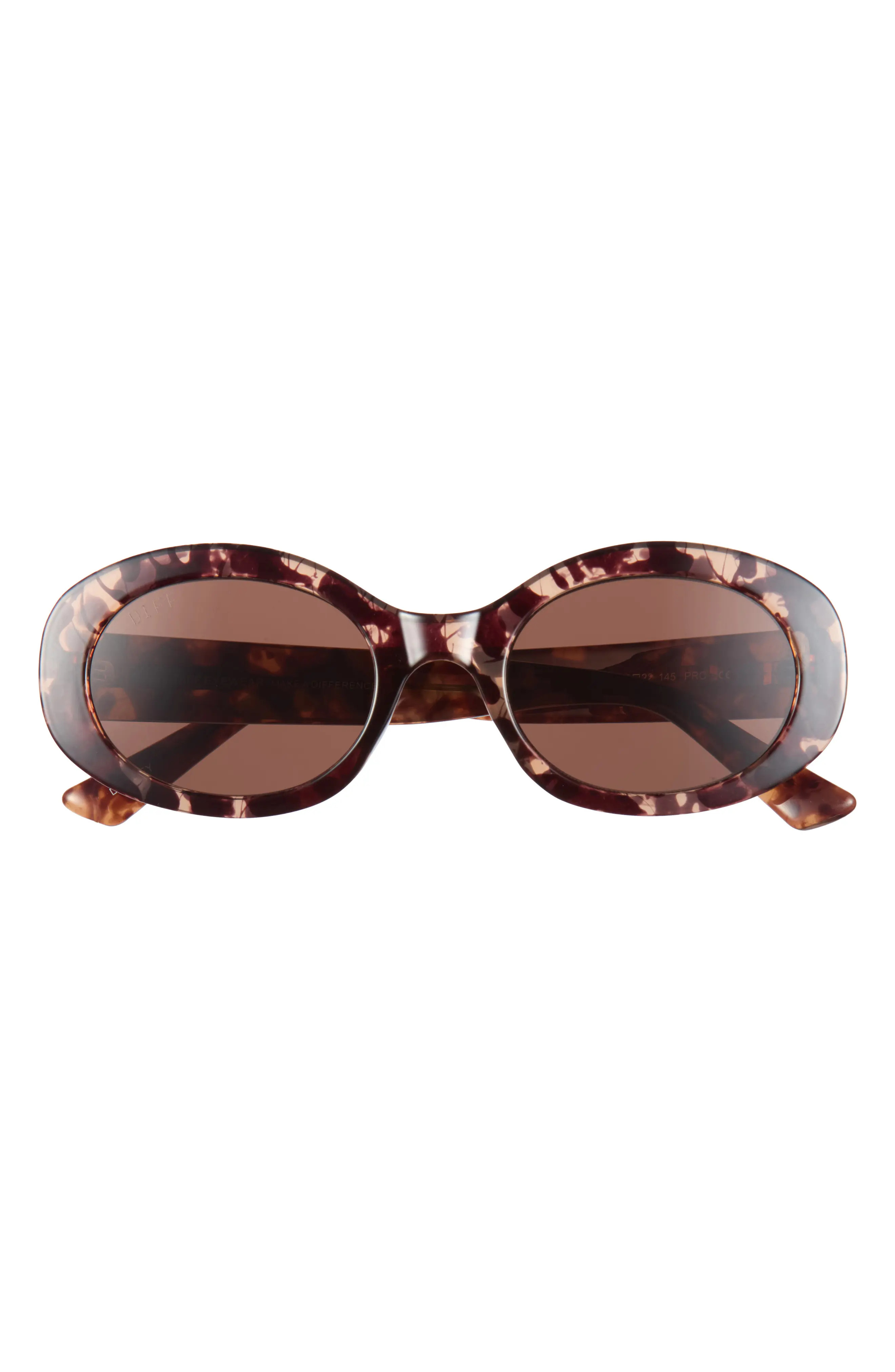 DIFF Delaney 52mm Oval Sunglasses in Pearled Umber Brown at Nordstrom Rack | Nordstrom Rack
