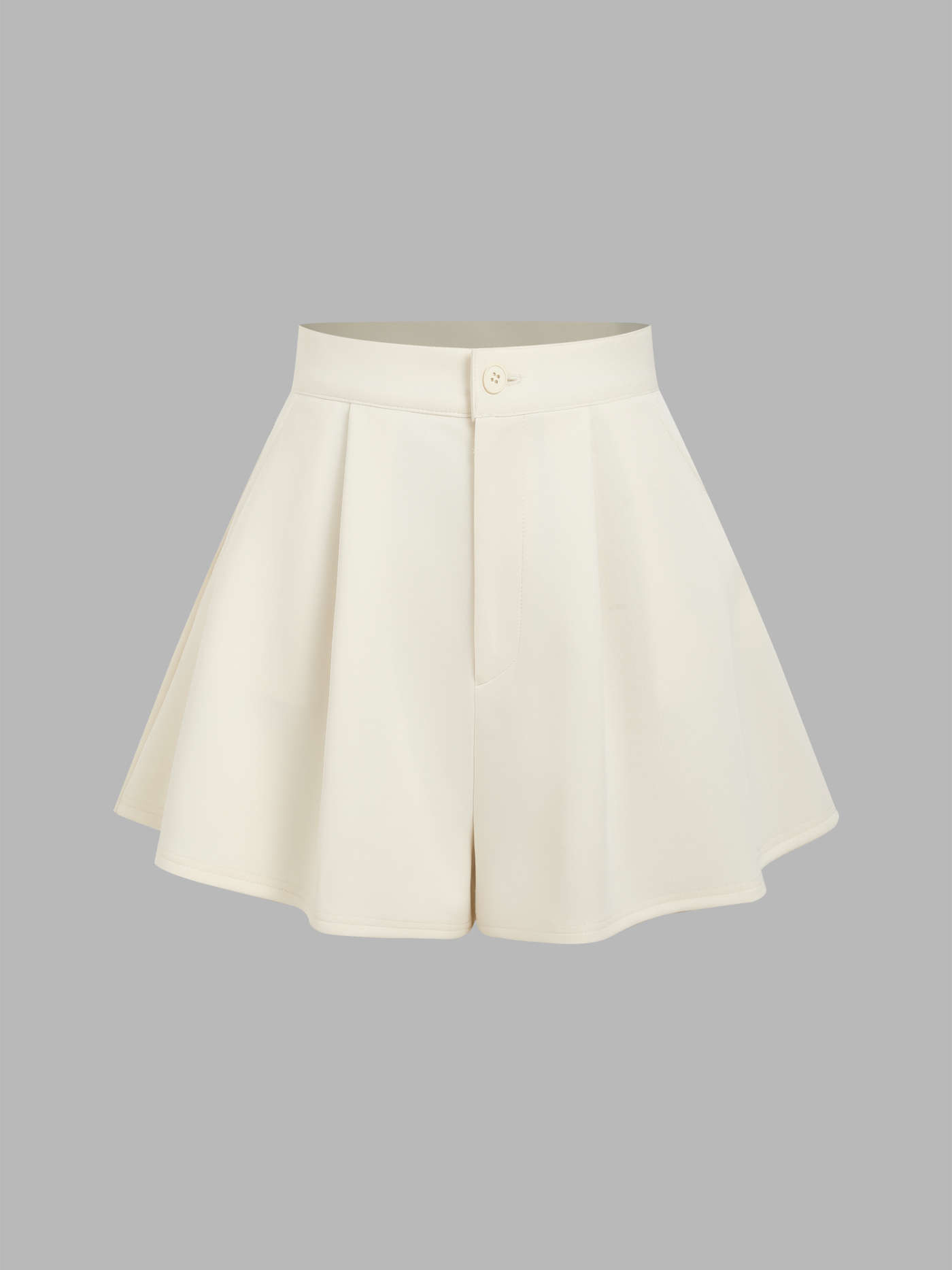 Woven High Waist Pleated Shorts For School Daily Casual Coffee Shop | Cider