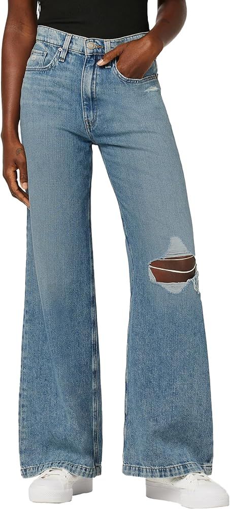 Hudson Jeans Women's Jodie Wide Leg Petite, Thunder Destructed at Amazon Women's Jeans store | Amazon (US)