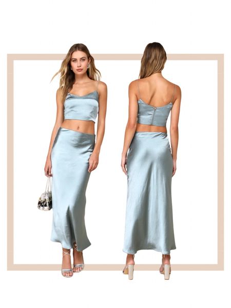 Dusty sage satin slip two piece formal party wedding guest midi dresss

#LTKparties #LTKwedding #LTKstyletip