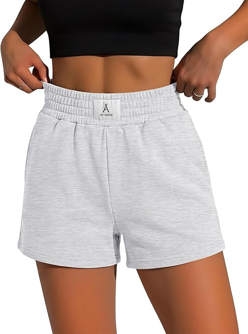 ANRABESS Womens Soft Athletic Shorts, Casual High Waist Summer Shorts, All-Day Cozy for Gym, Work... | Amazon (US)