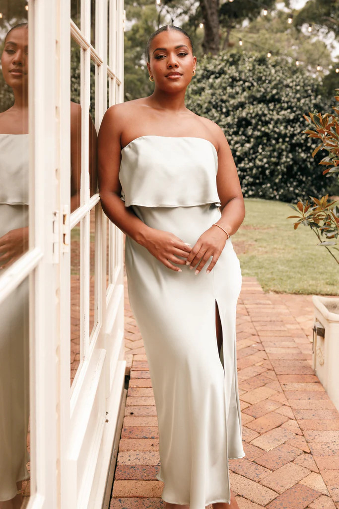 Vienna Strapless Midi Dress - Sage | Petal & Pup (US)