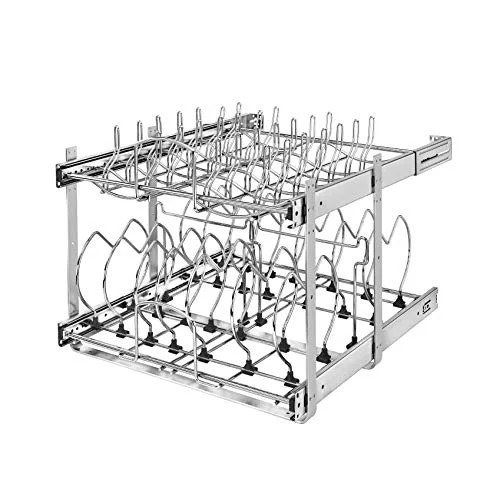 Rev-A-Shelf 5CW2-2122-CR 21-Inch 2-Tier Wire Pull Out Kitchen Cabinet Organizer for Pots, Pans, a... | Walmart (US)