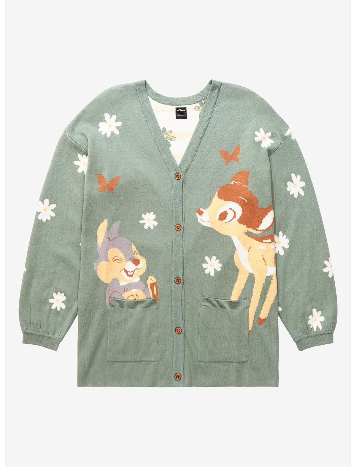 Our Universe Disney Bambi 80th Anniversary Thumper & Bambi Floral Women’s Cardigan - BoxLunch E... | BoxLunch