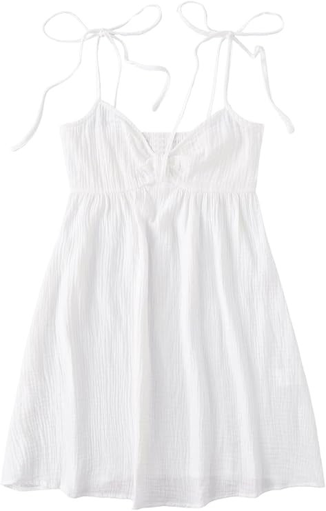 SOLY HUX Women's Tie Shoulder Cami Dress Spaghetti Strap Mini Summer Dresses | Amazon (US)