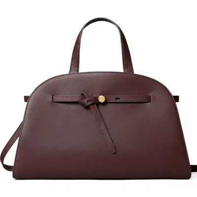 Tory Burch Romy Bauletto Leather Satchel in Leccio at Nordstrom | Nordstrom