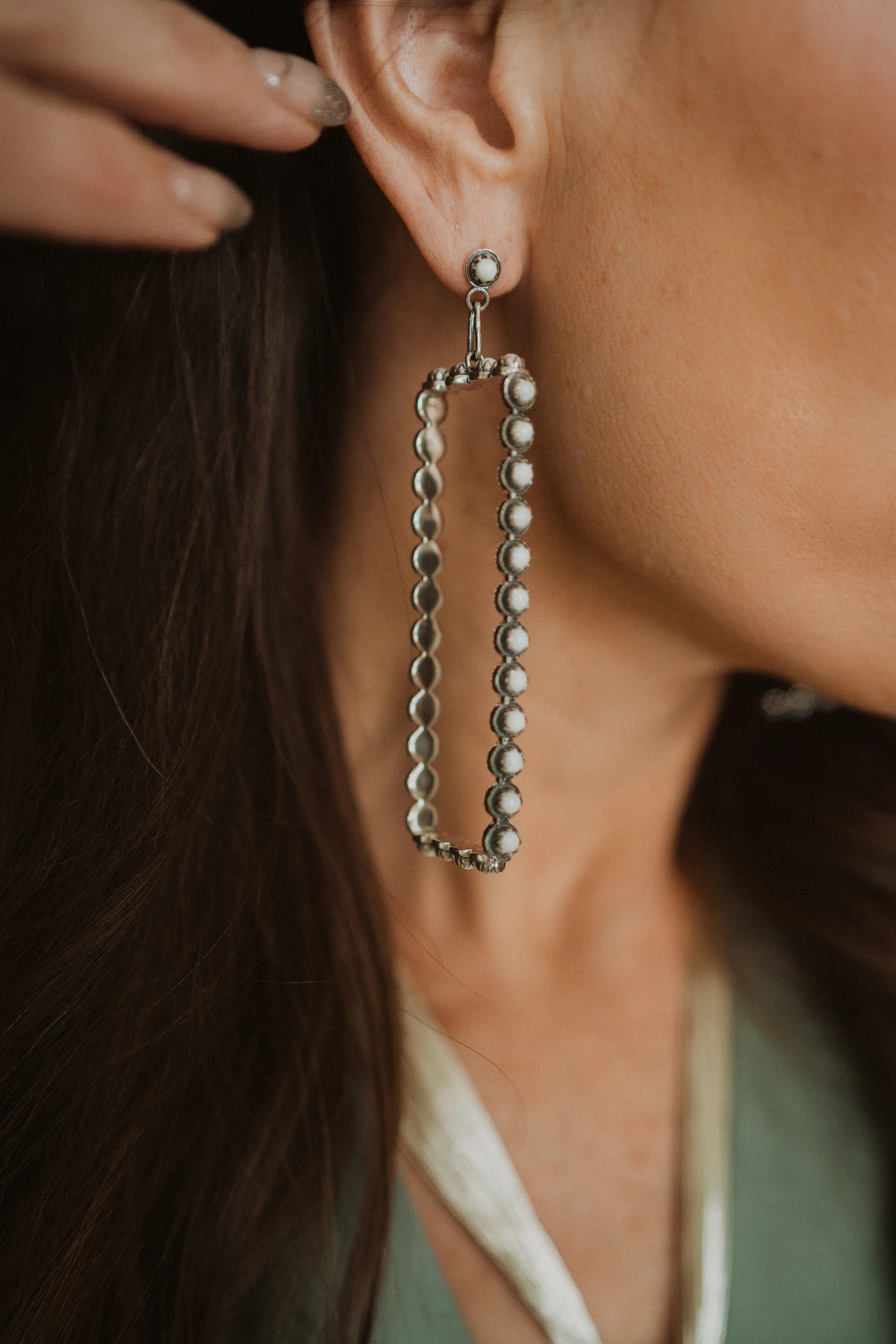 Betsy Earrings | White | Goldie Lew Jewelry