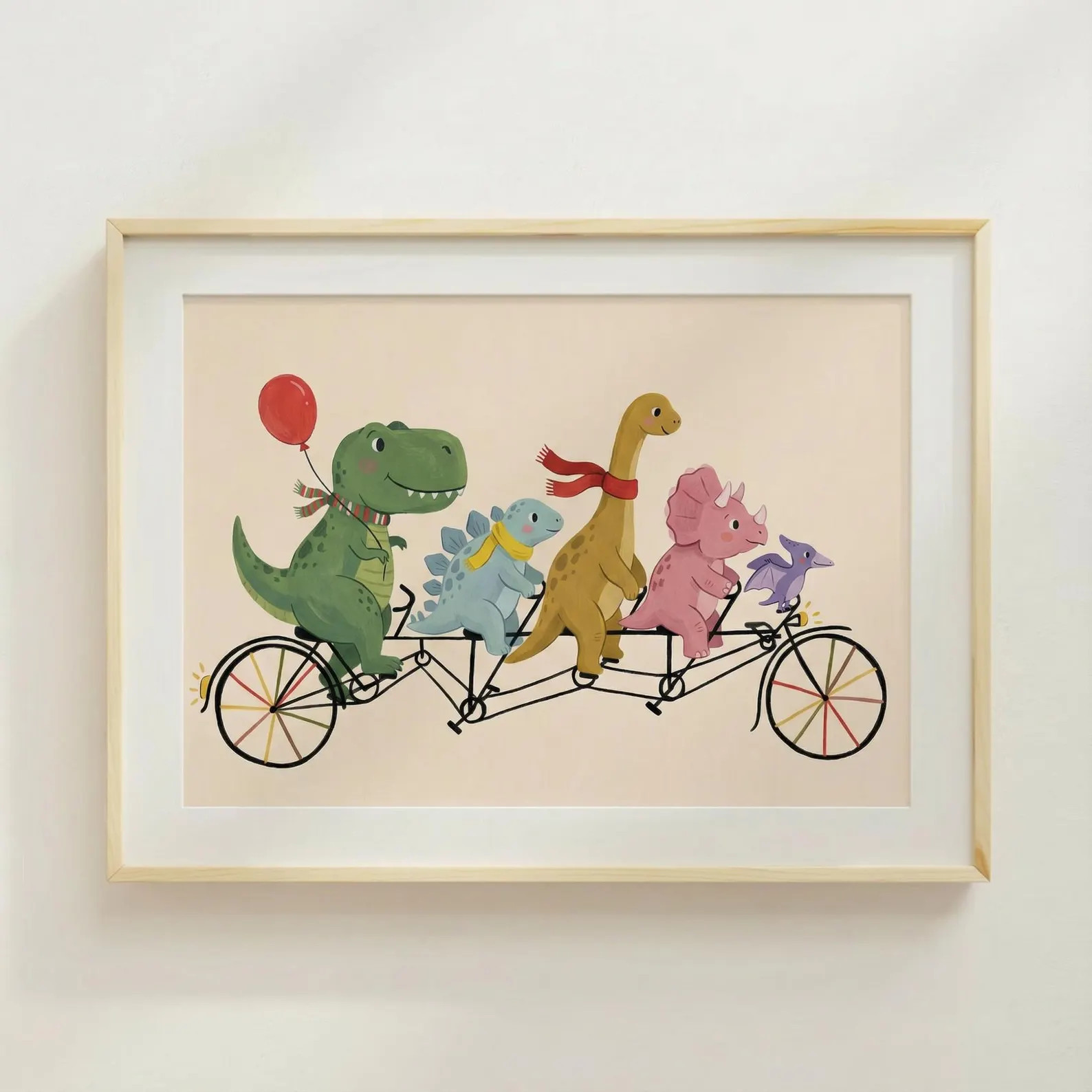 Dinosaur Bike Parade Print Nursery Decor Kids Room Arte | Etsy (Global)