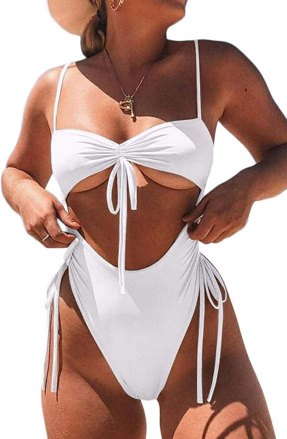 ioiom Womens Sexy High Waisted One Piece Swimsuit Tummy Control Swimwear | Amazon (US)