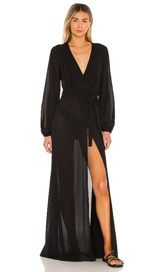 x REVOLVE Layla Wrap Dress in Black | Revolve Clothing (Global)