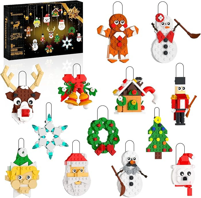 Nubee Christmas Ornaments Building Kit, Christmas Tree, Wreath, Santa, Snowman, Gingerbread, Rein... | Amazon (US)