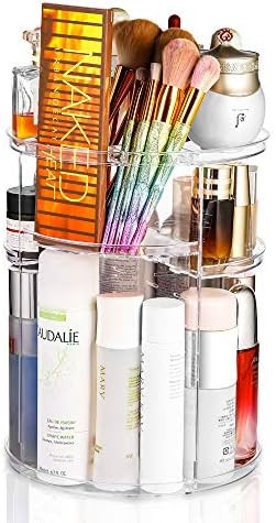 360 Rotating Adjustable Cosmetic Organizer - Spinning Holder Storage Rack for Bedroom Dresser or ... | Amazon (US)
