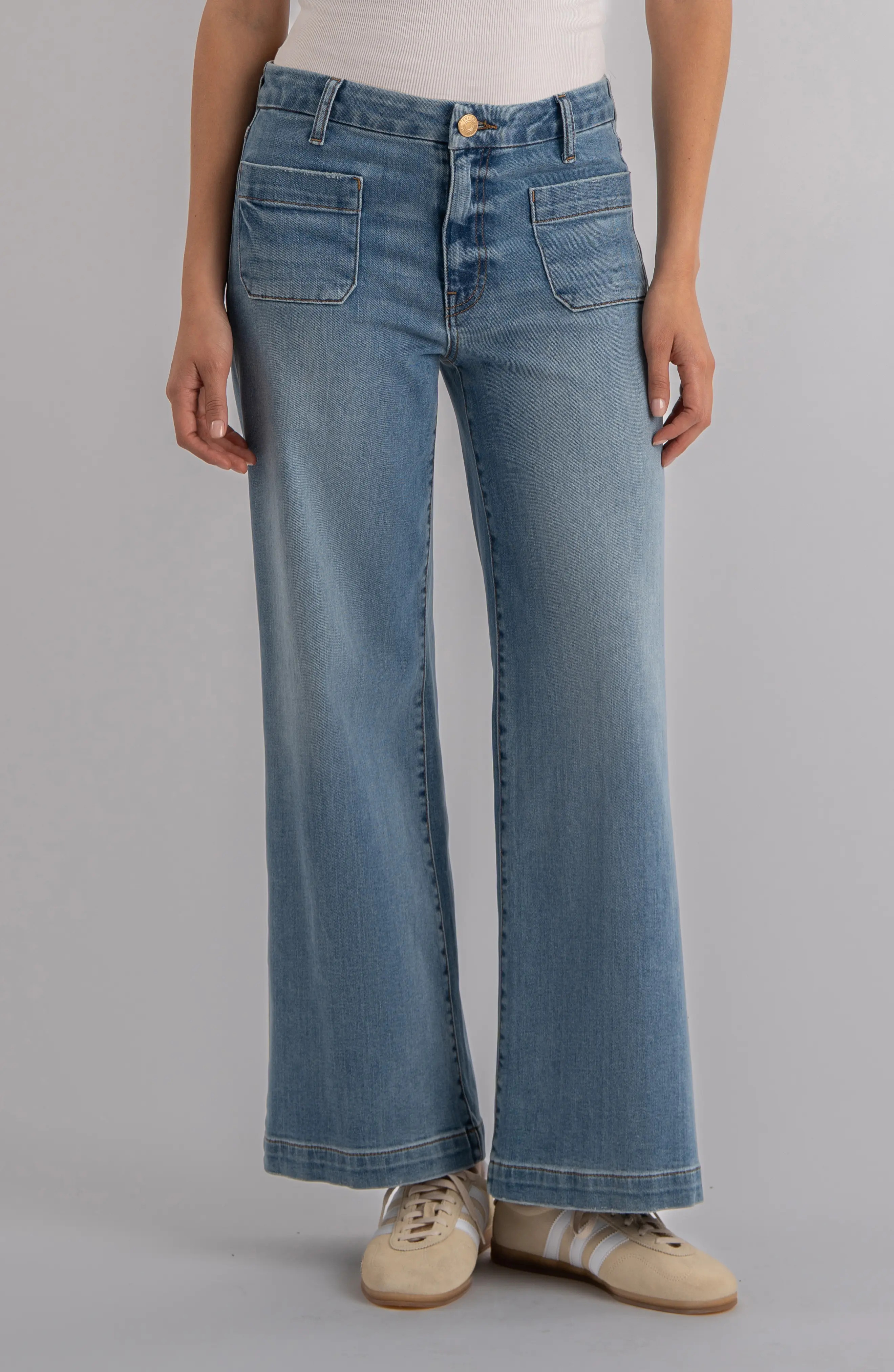 KUT from the Kloth Meg Patch Pocket High Waist Ankle Wide Leg Jeans (Women) | Nordstrom | Nordstrom