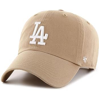 47 Los Angeles Dodgers Clean Up Dad Hat Baseball Cap Khaki, White | Amazon (US)
