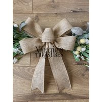 Burlap Bow, Natural Wire Wreath Embellishment, Farmhouse Lantern Everyday Bow Only | Etsy (US)