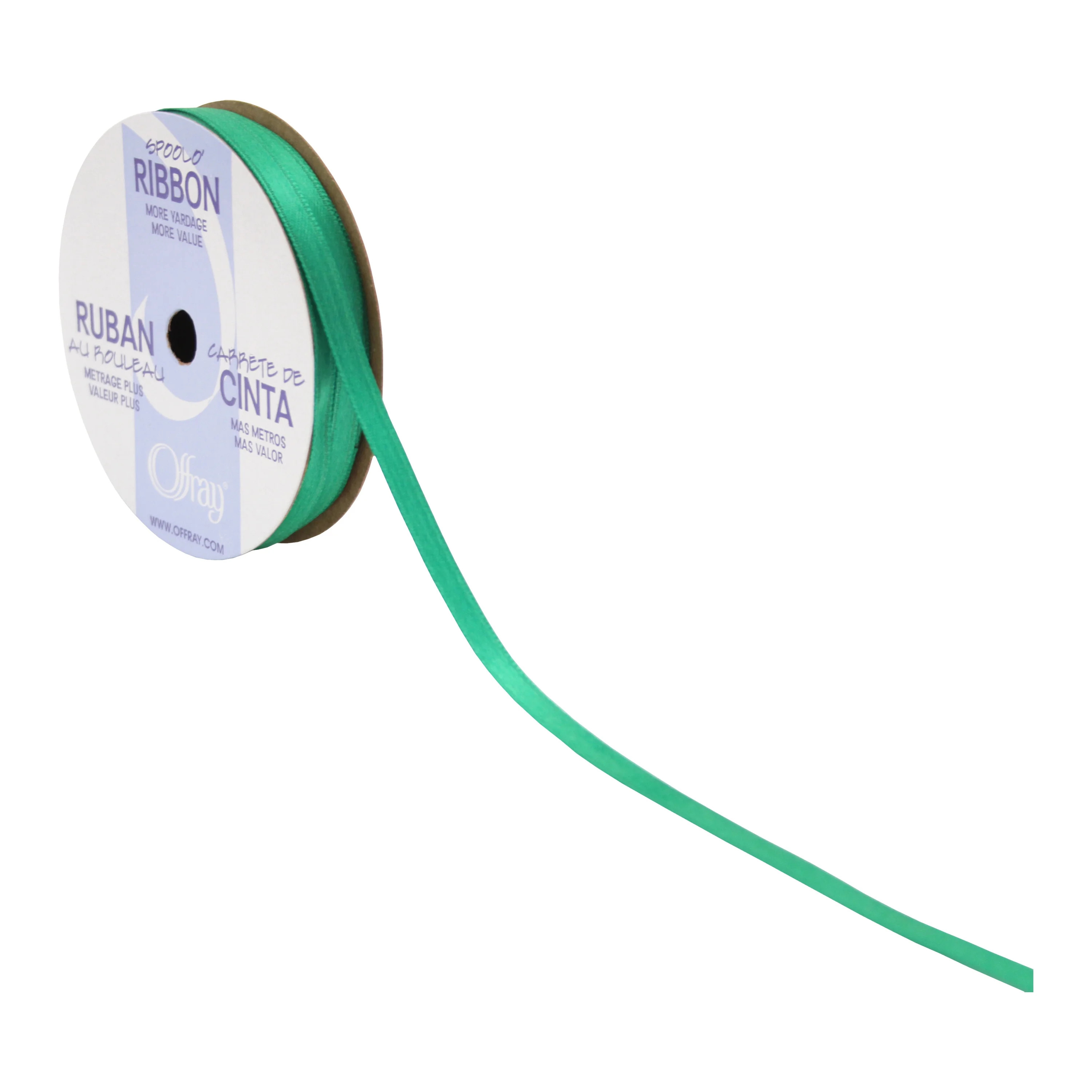 Offray 10 Yd Double Face Satin Ribbon-Emerald Green | Walmart (US)
